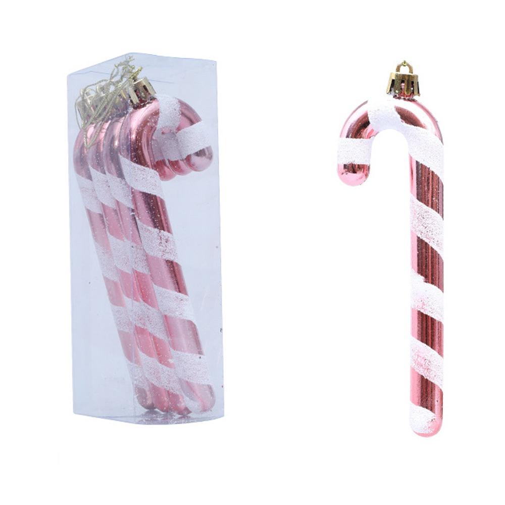 4pcs Shatterproof Lollipop Cane Pendant Plastic Christmas Tree Pendant  Merry Christmas Decoration