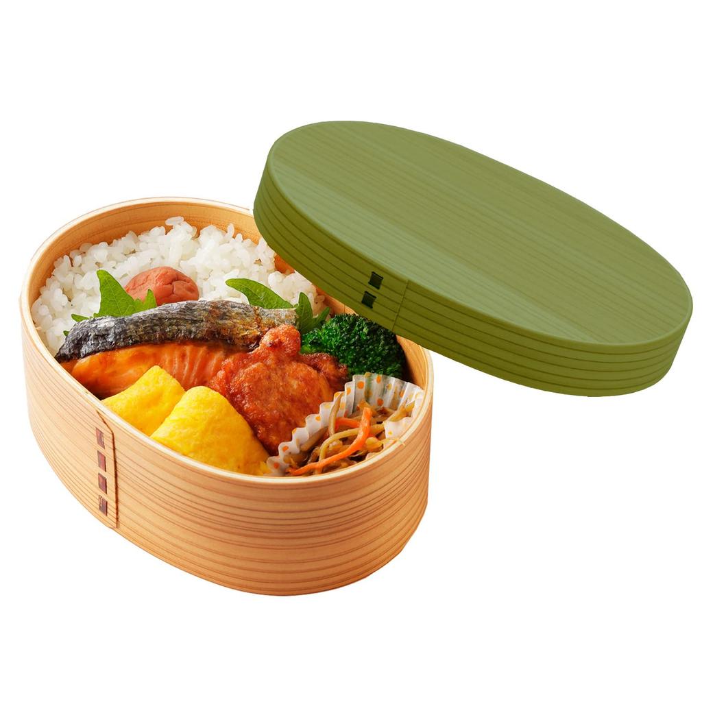 Yamaya Lacquerware Bento Kishu Lacquerware 700ml - Japanese-made Box, Bean-shaped, (leaf Green),
