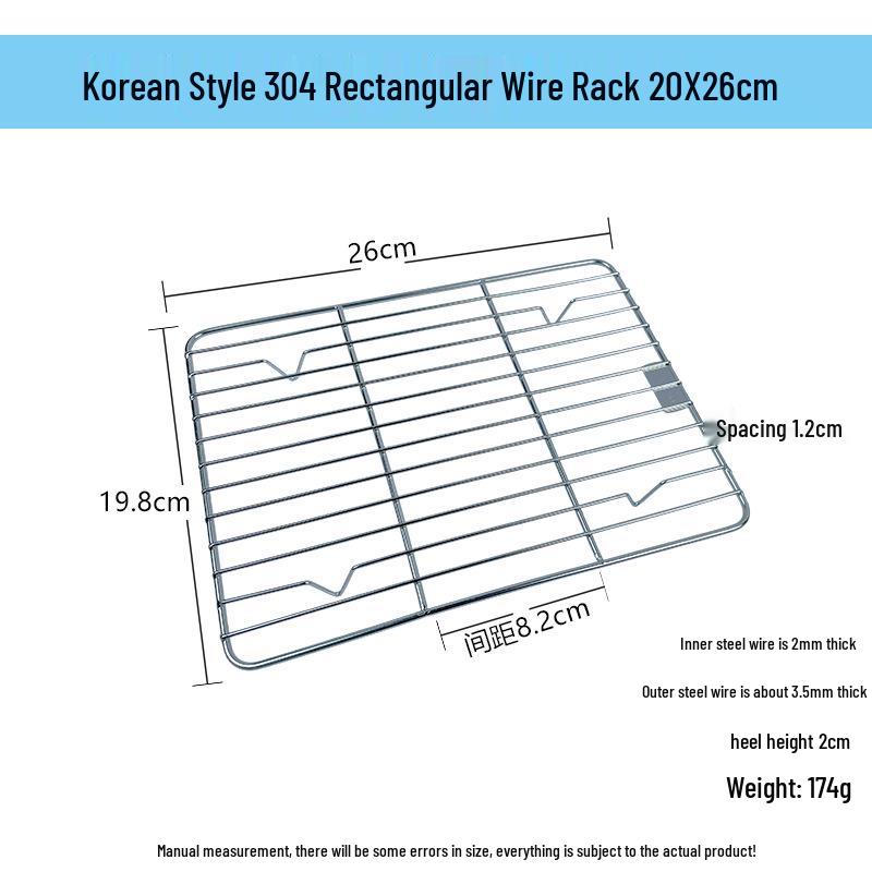 304 Stainless Steel Rectangular Grill and Baking Pan Set with Oil Draining Rack