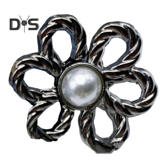 Pant Waist Tightener Flower Design Button Reusable Waist Adjuster No-Sewing Adjustable Waist Buckle for Loose Jeans Skirts