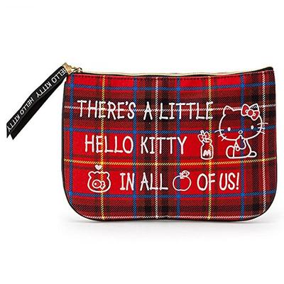 Sanrio Hello Kitty Flat Pouch Kitty Tartan (Hello Red)