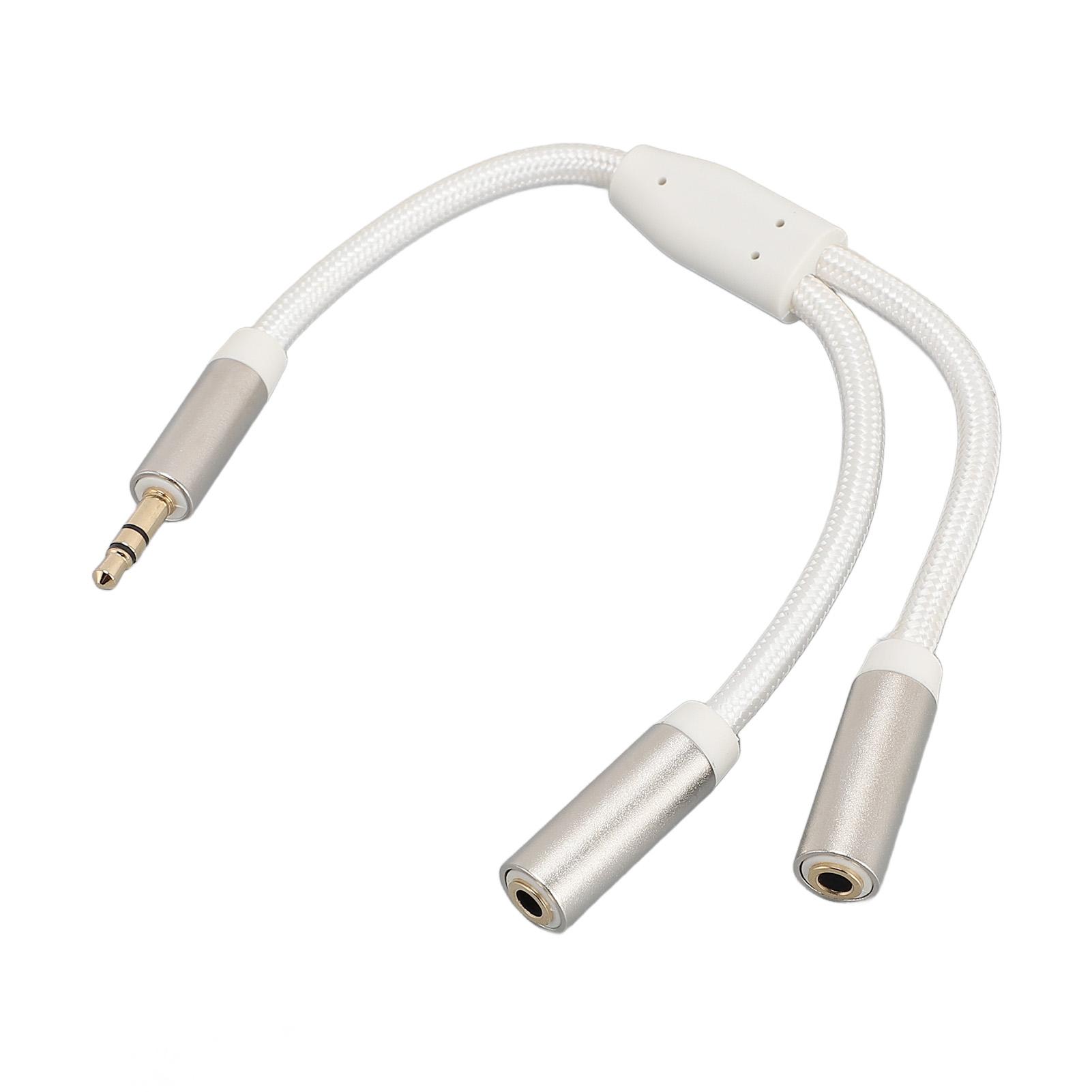 

Разветвитель для наушников с защитой от помех, позолоченный 3,5 мм, 1 штекер на 2 гнезда, стерео Y-разветвитель для ПК