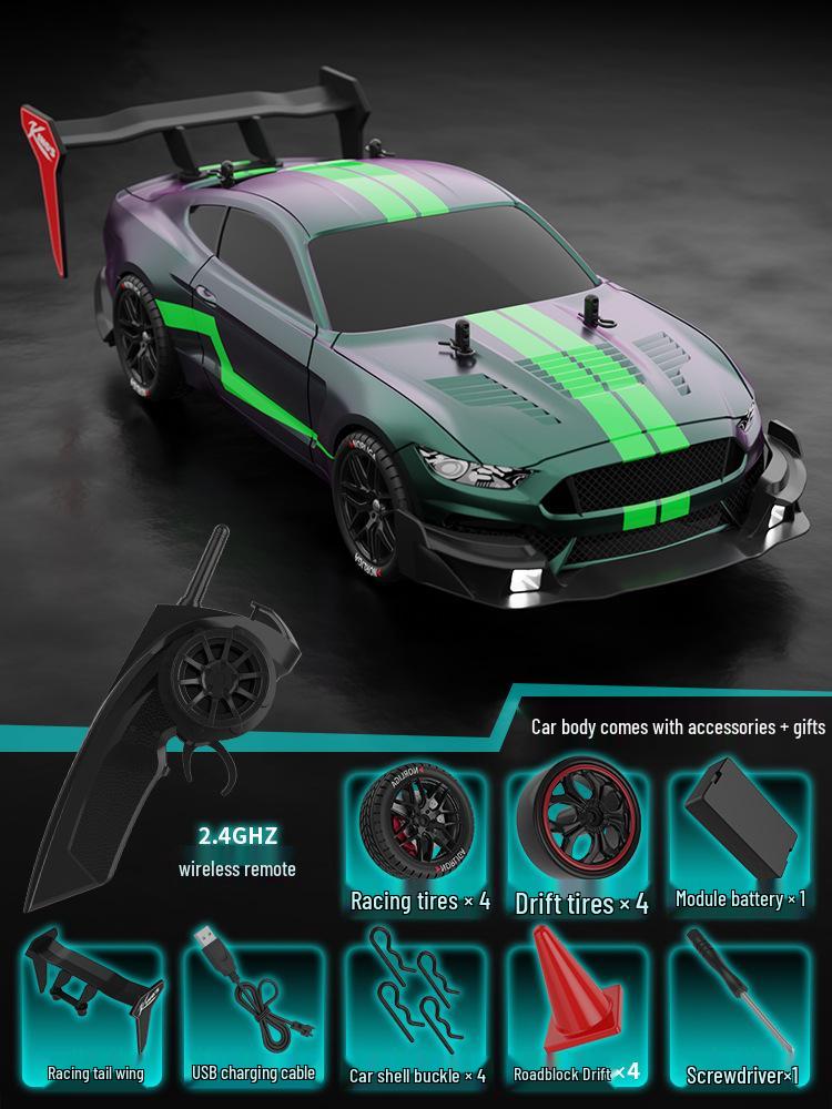 1:14 Scale RC High-Speed Drift GTR Sports Car - 4WD, Lights, Remote Controlled Racing Toy for Boys