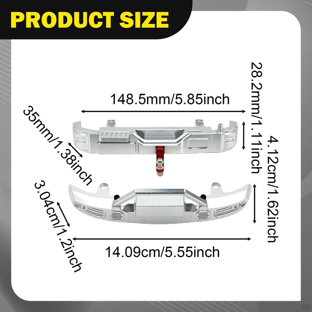 1/12 RC Car Front Rear Bumpers Guards Accessories Aluminum Replacement Sturdy for 300 DIY Accs