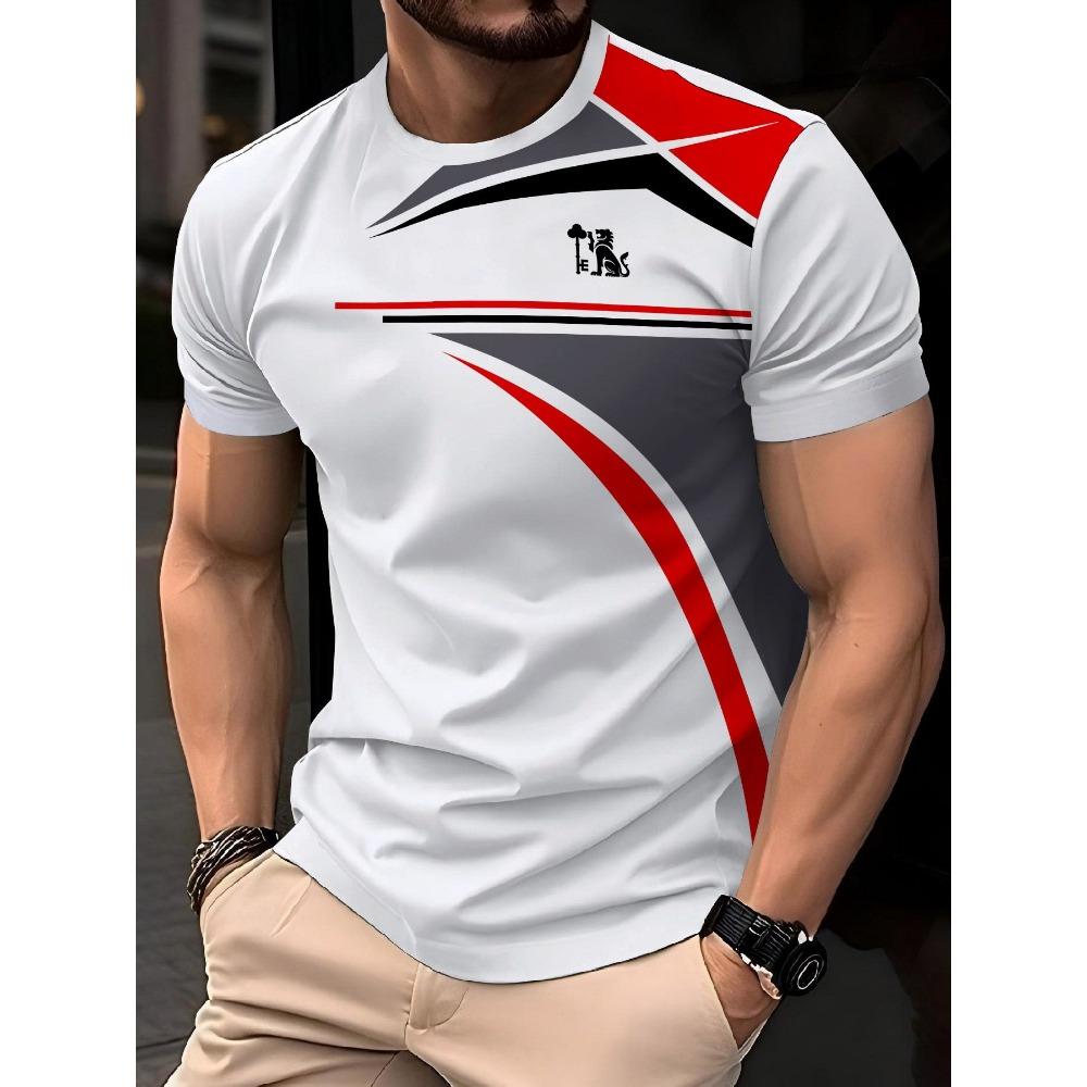 

Мужская модная футболка с круглым вырезом, универсальная футболка с коротким рукавом 6XL