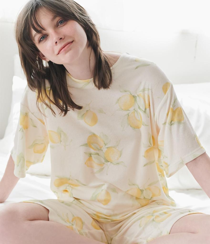 Peach John Coolish Pile Size Cool To the Stay Cool Even In Hot Summer Matching Looks Pajamas, Lemon, 1, Loungewear, Touch, Weather, Pile,