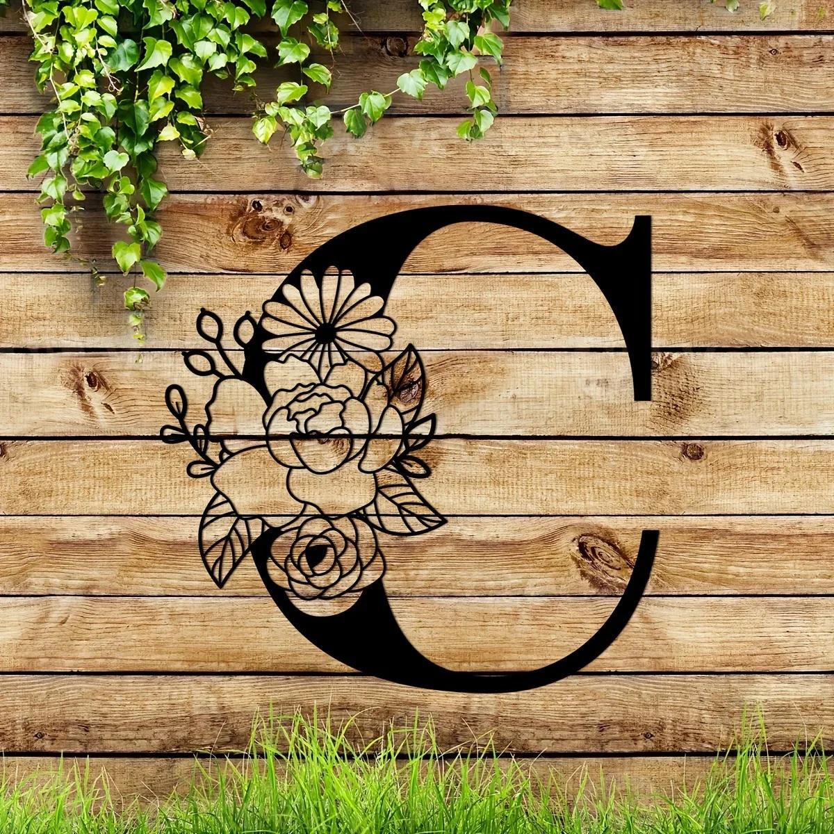 Потрясающая металлическая табличка с цветочными буквами-монограммами! Металлическое — фото 19