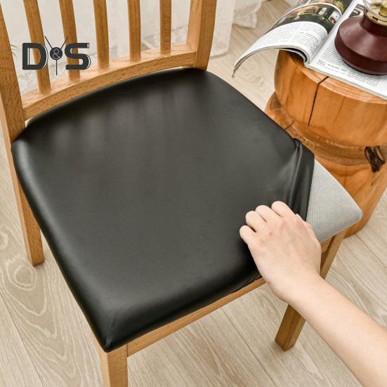 Chair Cover Waterproof High Elasticity Faux Leather Anti-slip Easy Install Seat Protector Protects from Scratches Spills Oil-Proof Dining Chair