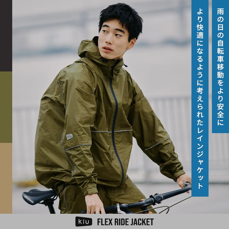 KiU Flex Ride Jacket - Waterproof, Water-repellent, Water-resistant Raincoat with Backpack, Reflective, Stylish, Suitable for Commuting, School, and C