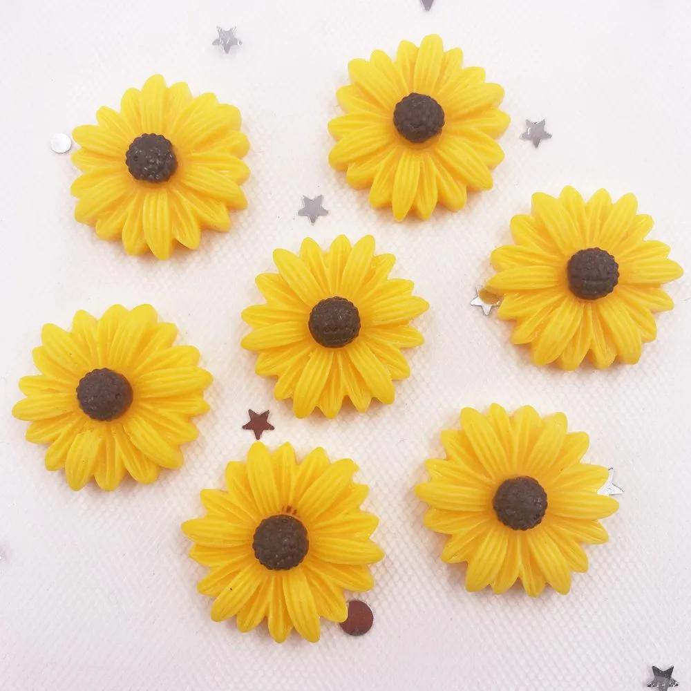 

10 шт. смоляные милые красочные 3D мультяшные фигурки пчелы и цветка плоская задняя часть стразы садовый альбом DIY бант декор аксессуары жёлтый