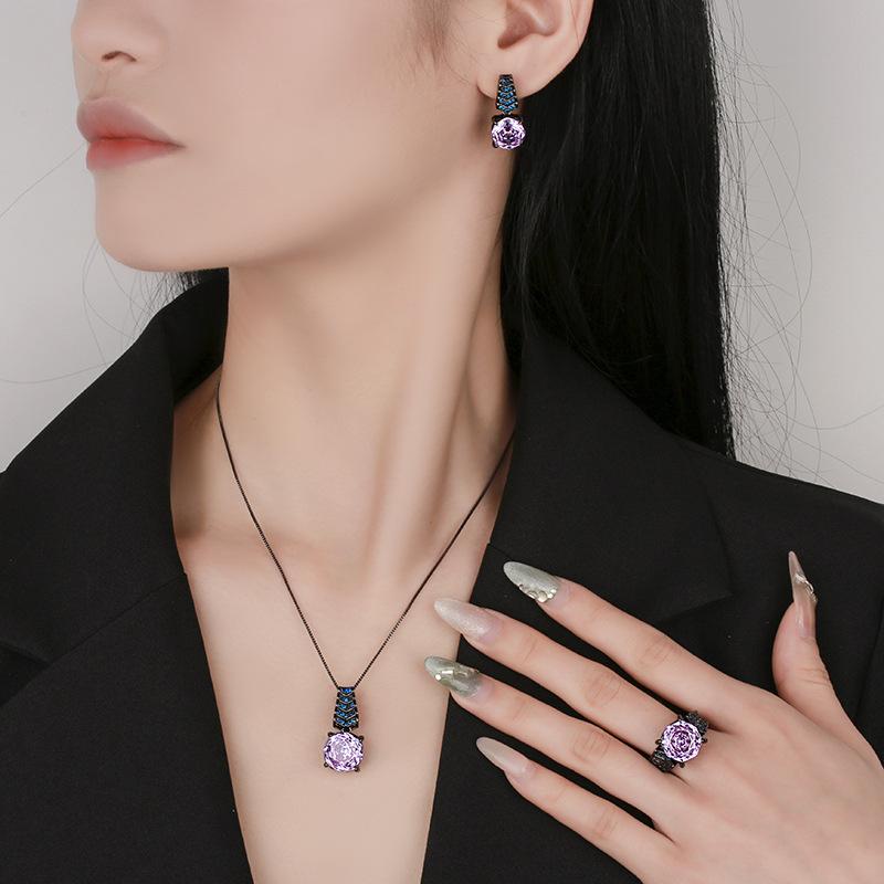 Schmuck Kupferboden Vergoldet Roland Temperament Leichter Luxus Set Hauptstein 14-12Mm