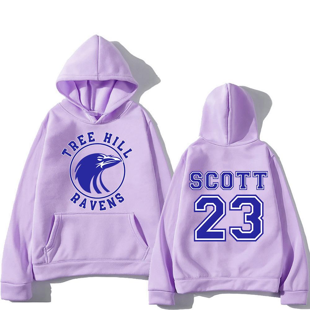 Tree Hill Ravens Scott 23 Hoodies Basketball Fans Sweatshirts Autumn Winter Loose Pullover Unisex High Street Sportswear Clothes