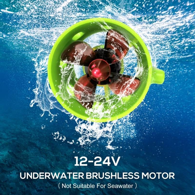Advanced 1000KV Underwater Brushless Motor with 4 Blade Propellers & Adjustable Voltages Compatibility for  Boats