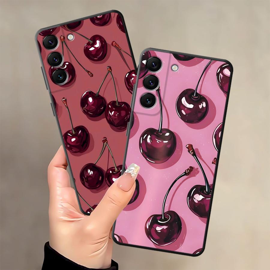 Case for Samsung Galaxy A13 A20 A16 A40 A12 A70 A15 A17 A50 A04 A06 A05 Funda Phone Cover Cherry Pattern