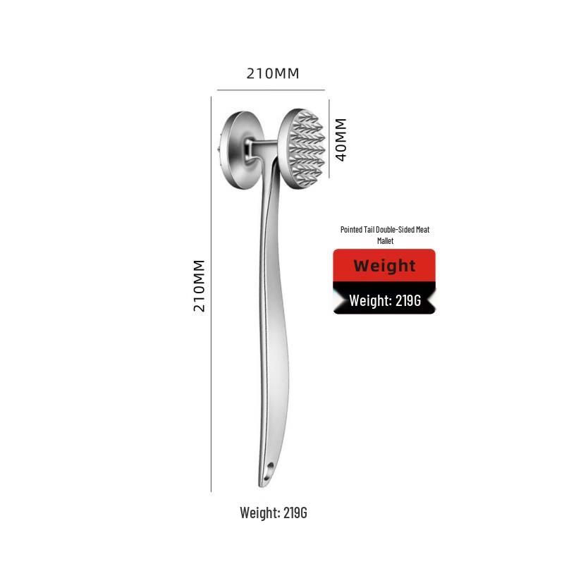 Ruhan Zinc Alloy Double-Sided Meat Tenderizer Mallet