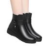 Mom cotton boots women's winter new velvet warm elderly cotton shoes comfortable middle-aged women's leather shoes round head short boots