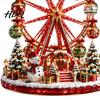 Holiday Ornaments Decorative 2D Flat Christmas Tabletop Centerpiece Acrylic Carousels/Ferris Wheel/Tree Table Bedroom Garden Window Ornament