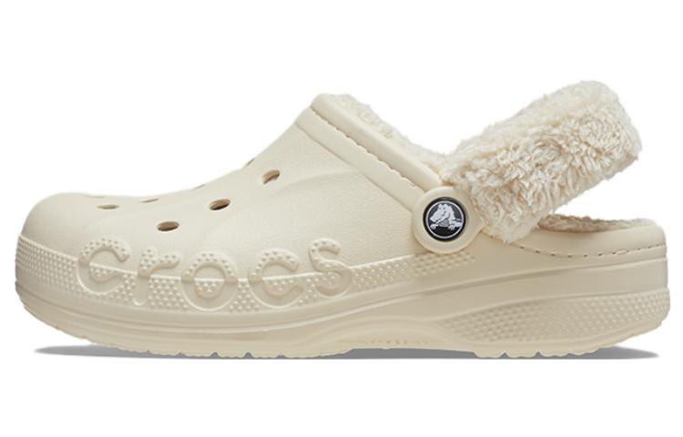 Crocs Baya Lined Fuzz Strap Clogs  White  206633-11S 38-39