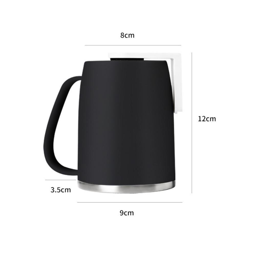 with Handle Toothbrush Holder Wall Mounted Toothbrush Cup Durable Magnetic Mouthwash Cup чёрный