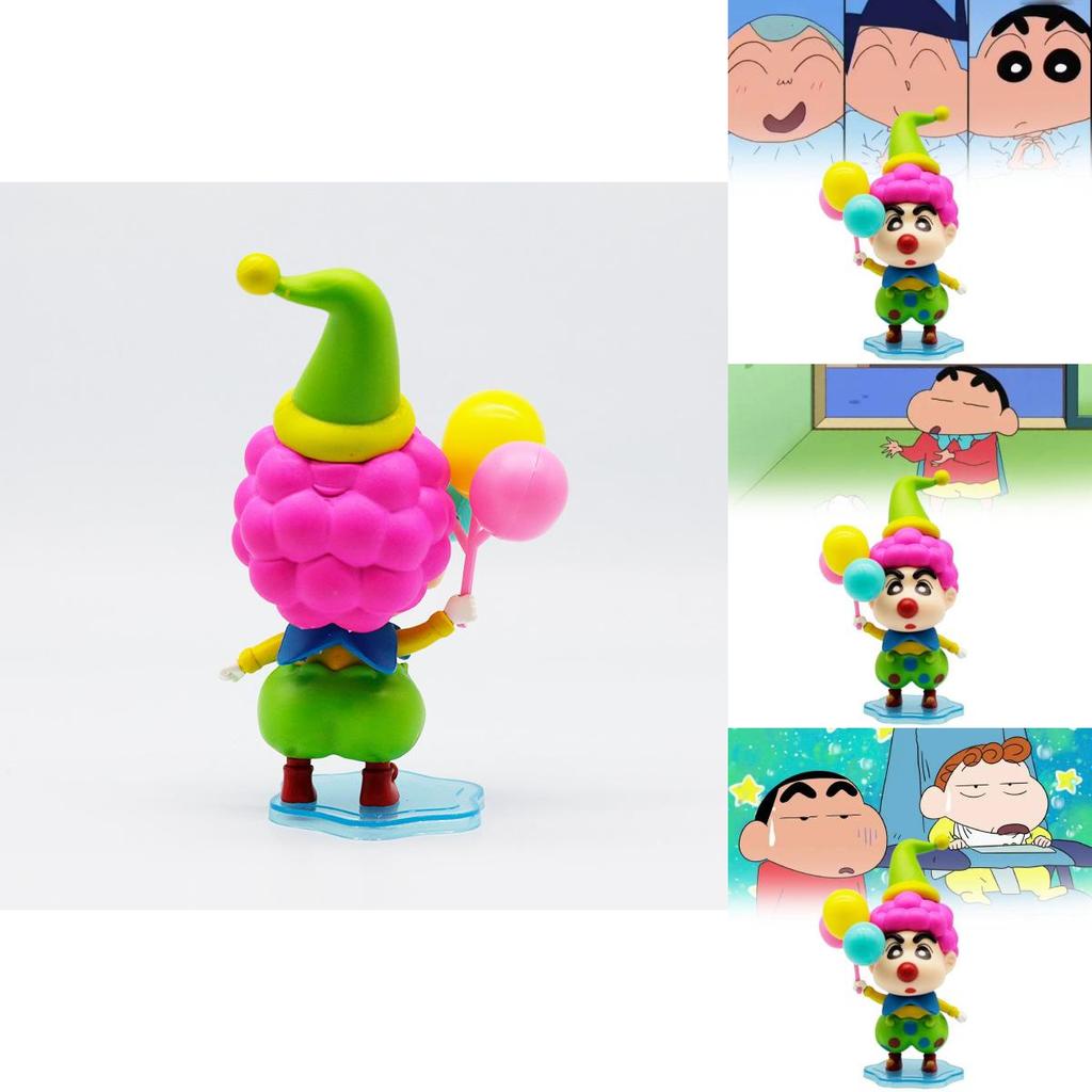 Charming Crayon Shin-chan Collectible Pvc Figure Colorful Clown Pink Ball Gift Display