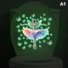 Glow In Dark Luminous  Girl Toilet Stickers Removable Wall Decals Bathroom Kids Room Home Window Car Decorations