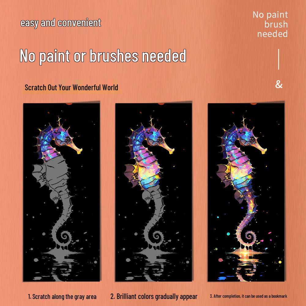 Colorful DIY Scratch Art Bookmarks: Portable Painting & Graffiti Toys for Kids