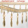 12 Meter Gardinen Spitze Kristallperlen Spitze Dekoration Spitze Zubehör Hängende Perlen Hängende Quaste Stoff Dekoration