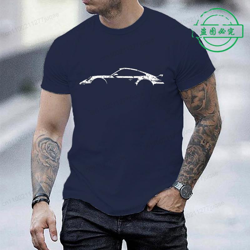 T-shirt Minimalista per Uomo Donna, Magliette a Manica Corta con Girocollo, Magliette Divertenti con Stampa di Auto da Corsa per Uomo & Donna