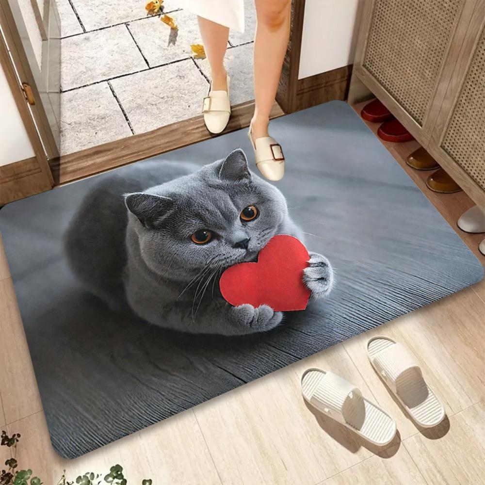 Non-slip Bathroom Carpet Water-absorbing Bedroom Door Rug Optical Illusion Doormat Home Decor 40×60CM-Style-A