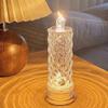 Yousheng 1/5Pcs LED Faux Crystal Candle Light Rose Shadow Electric Flameless Flickering Simulation Candle Lamp Anniversary Wedding Christmas