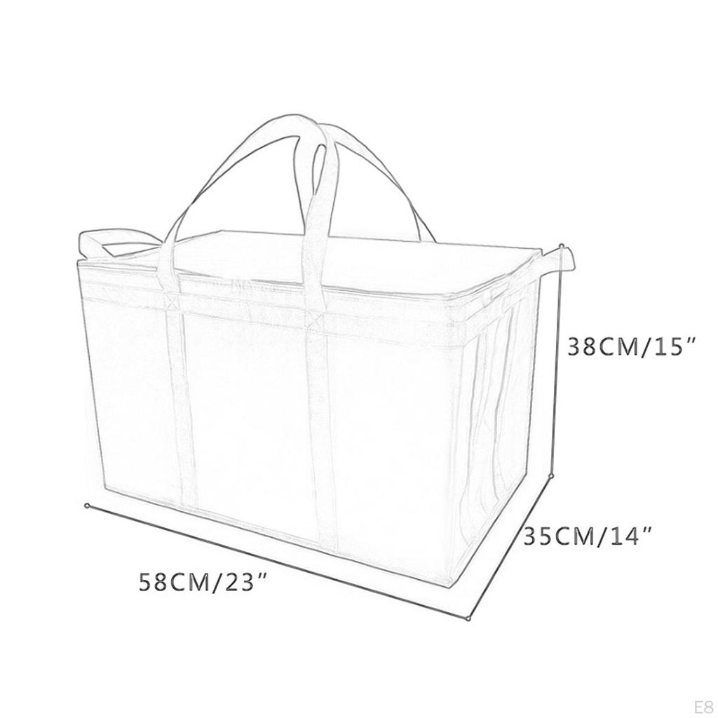 Insulated Delivery Bag Takeaway Handbag Food Warmer Tote Large Grocery for Parties