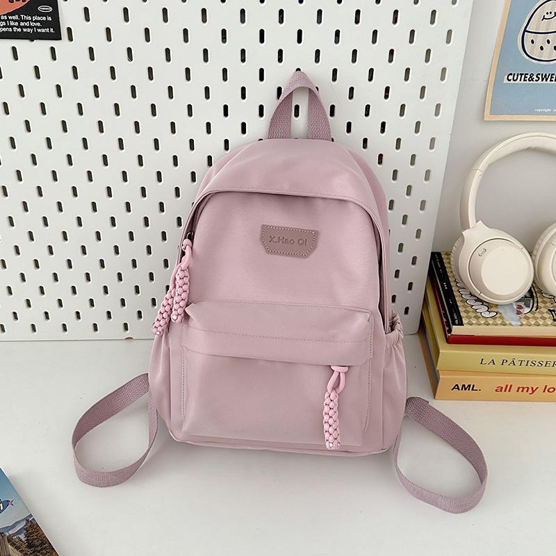 New Large-capacity Solid Color Alphabet Student Schoolbag, Street Trend, Outdoor Girls Backpack High Value