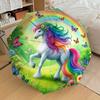 1PC Unicorn Rainbow Automatic Open/Close Umbrella with Windproof, 8-Rib Sturdy Canopy, Durable Ribs, Fashionable Design, Outdoor Accessory, Fun Prin,