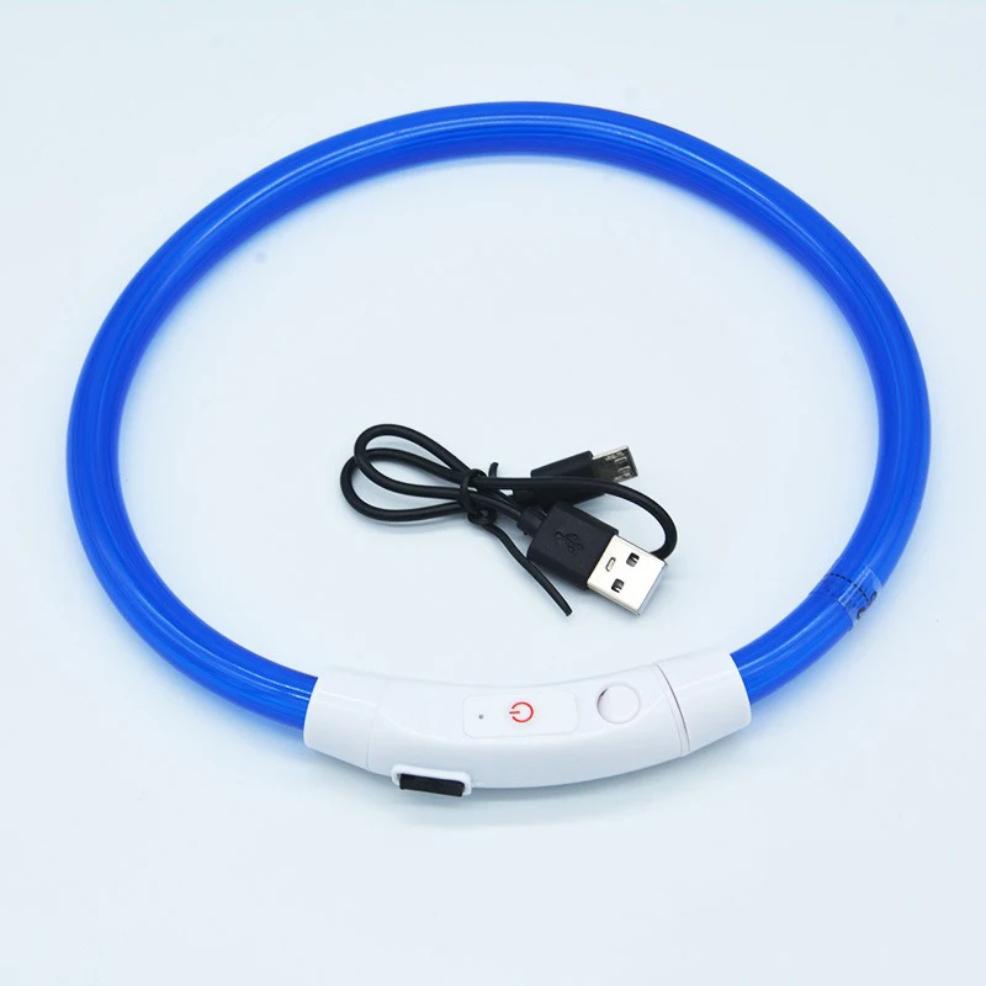 40/50/70cm Size customizable New Dog Luminous Collar Bright Dog Collar Glowing Led Light Dog Collar Light Night Safety