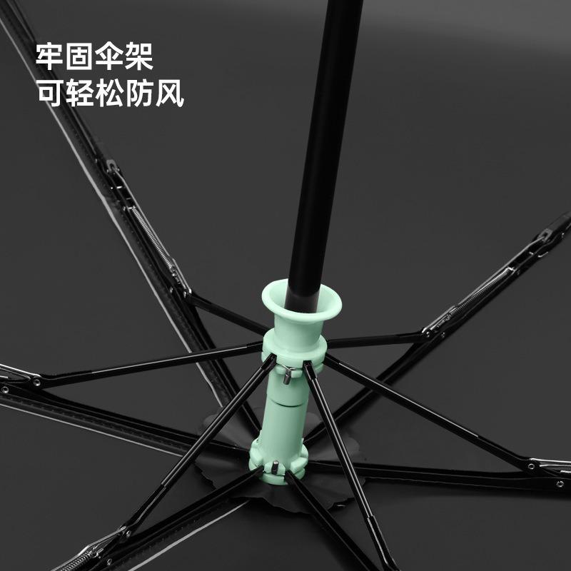 Tri-fold six-bone ultra-light automatic umbrella vinyl fabric sun protection umbrella UV protection weather and rain dual-purpose pocket umbrella