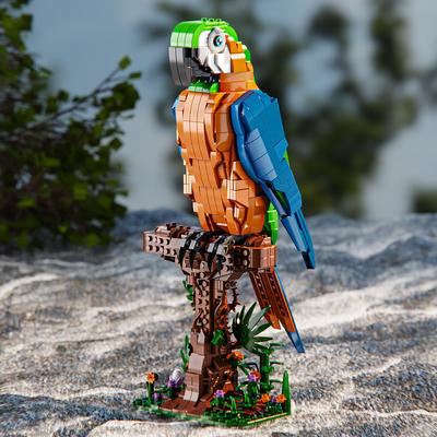 Ungiftige 1138 Teile Papagei Bausteine Spielzeug Modell Papagei Zusammenbau Puzzle Steine Spielzeugsets Für Kind Schreibtisch Dekoration Geschenke