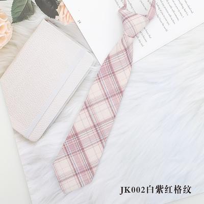 Creative Knot-Free Tie Student Print Color Plaid Jk Tie