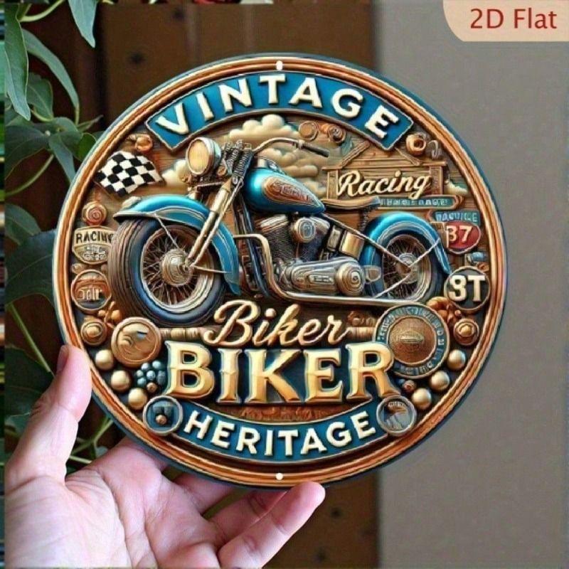 Metal Wall Art Motorcycle Retro Garage Gift for Men