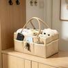 Storage Box with Handle And Multiple Pockets Organizer Portable Diaper Storage Bag for Nursery Kids Toys Snacks