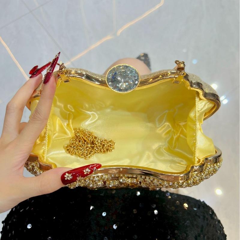 Modische strassbesetzte Handtasche mit Diamanten, funkelnde Diamanten-Clutch und Abendtasche