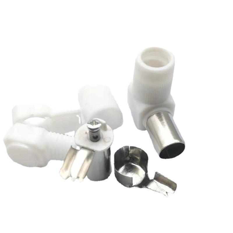 90° TV Cable RF Connector - 9.5mm Solder-Free Antenna Male Plug