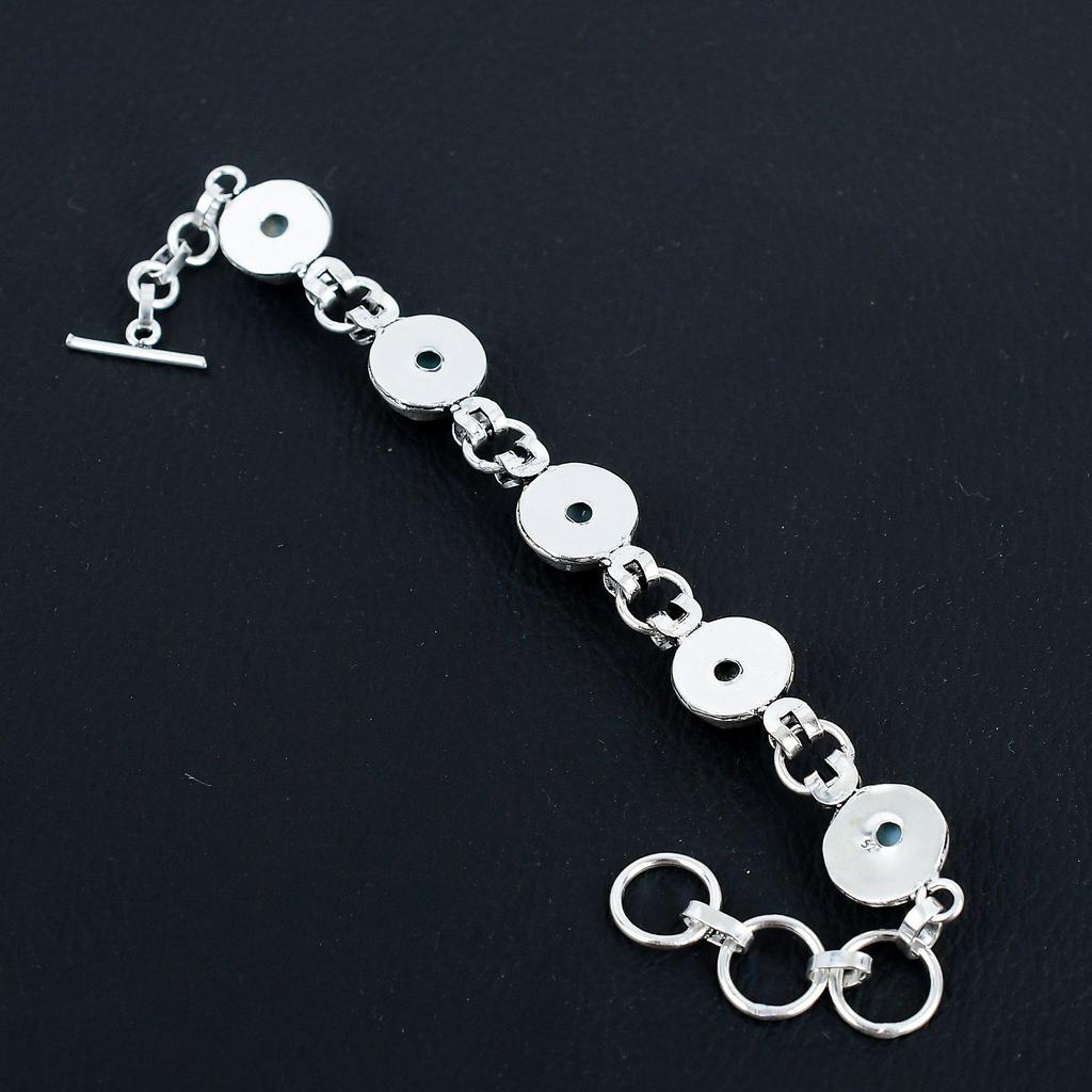 Natural Blue Larimar Gemstone Bracelet | 925 Sterling Silver | Adjustable Bracelet | Handmade Chain Bracelet Jewelry for Women & Girls