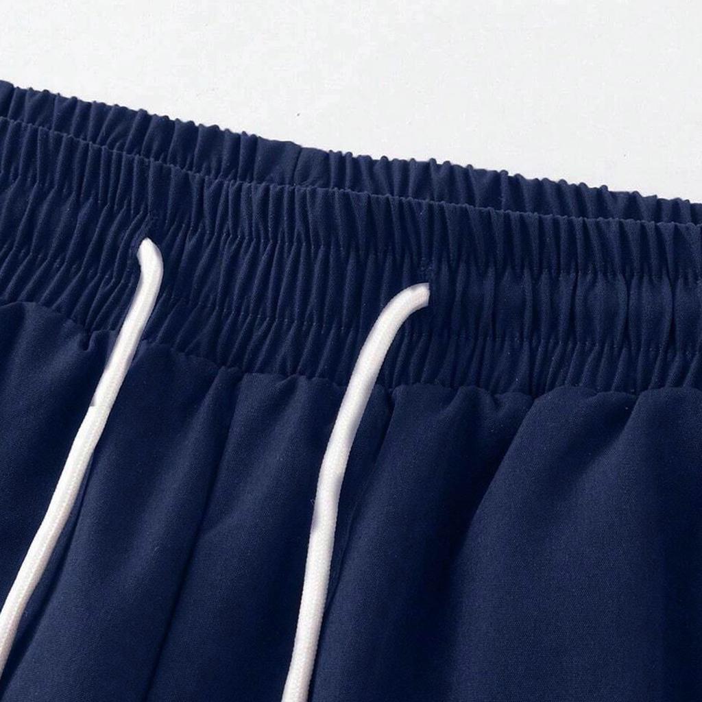 Herren Cargo-Hose mit Kordelzug Lässig Patchwork Mehrere Taschen Gerade Beine Fünf-Punkt-Hose