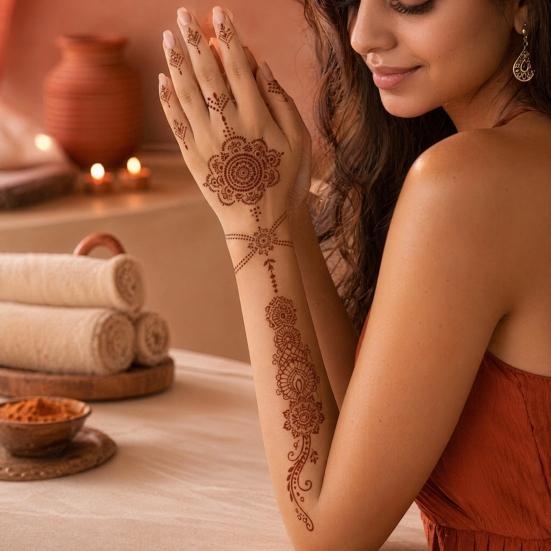 Yousheng Reusable Indian Henna Tattoo Stencils, Mehndi Hand Painting Templates, DIY Flower Pattern for Body Art, Festival Makeup