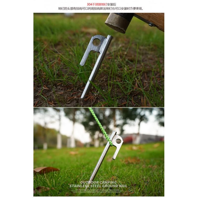 Heavy Duty 40cm 304 Stainless Steel Ground Stake Camping Tent Tarp Outdoor Survival Gear