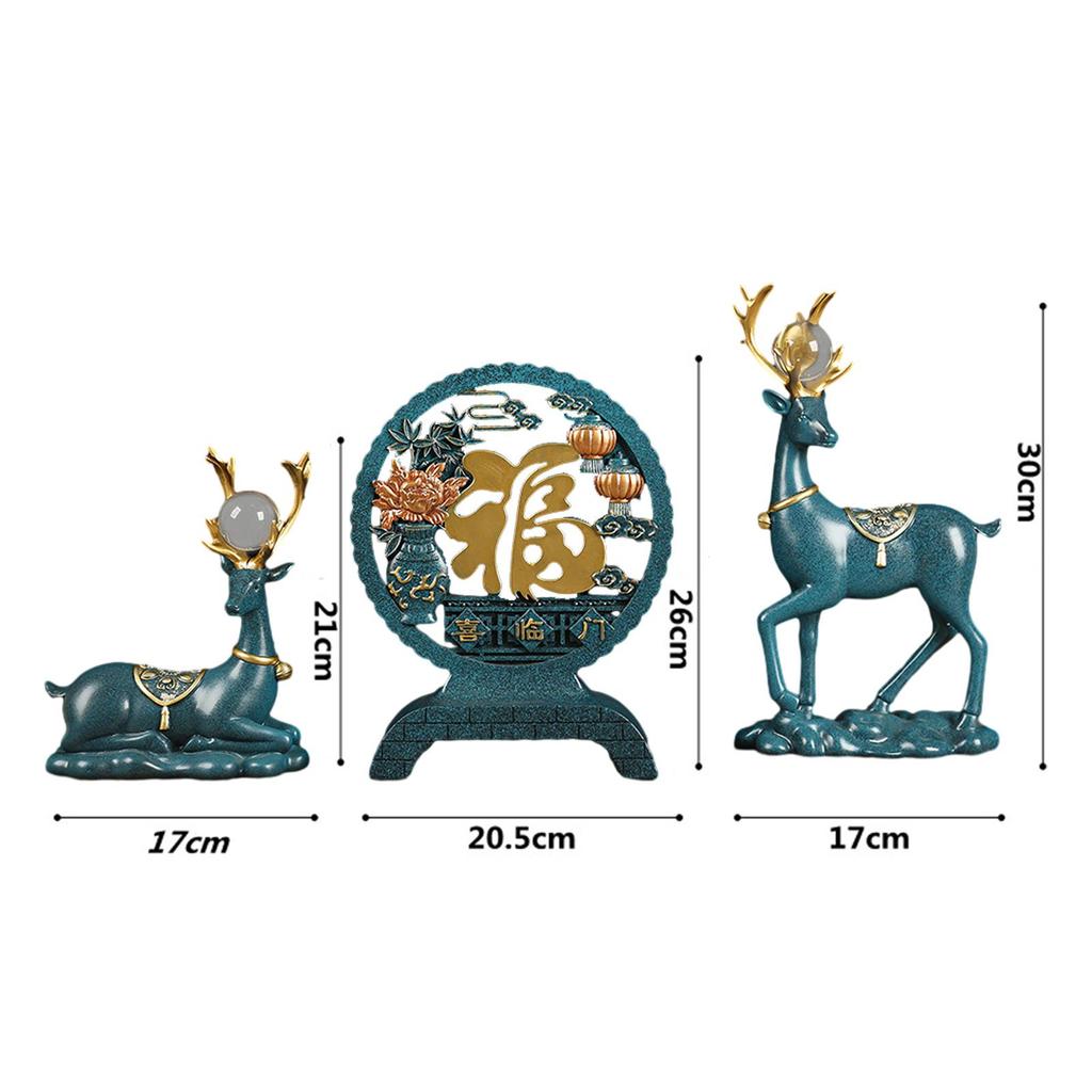 Deer Statues Reindeer Figurines Cabinet Desktop Centerpiece Animal Figure Elk Sculpture for