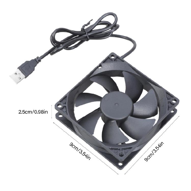 Router-Lüfter, PC-Kühler, TV-Box-Lüfter, kabellos, leise, 5V USB-Stromversorgung, 90mm Lüfter, Schutzgitter für Router, Modem, TV-Box