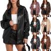 Women's PU Leather Jacket with Lapel, Zipper, and Side Pockets - Long Sleeve Casual Outerwear for 2025
