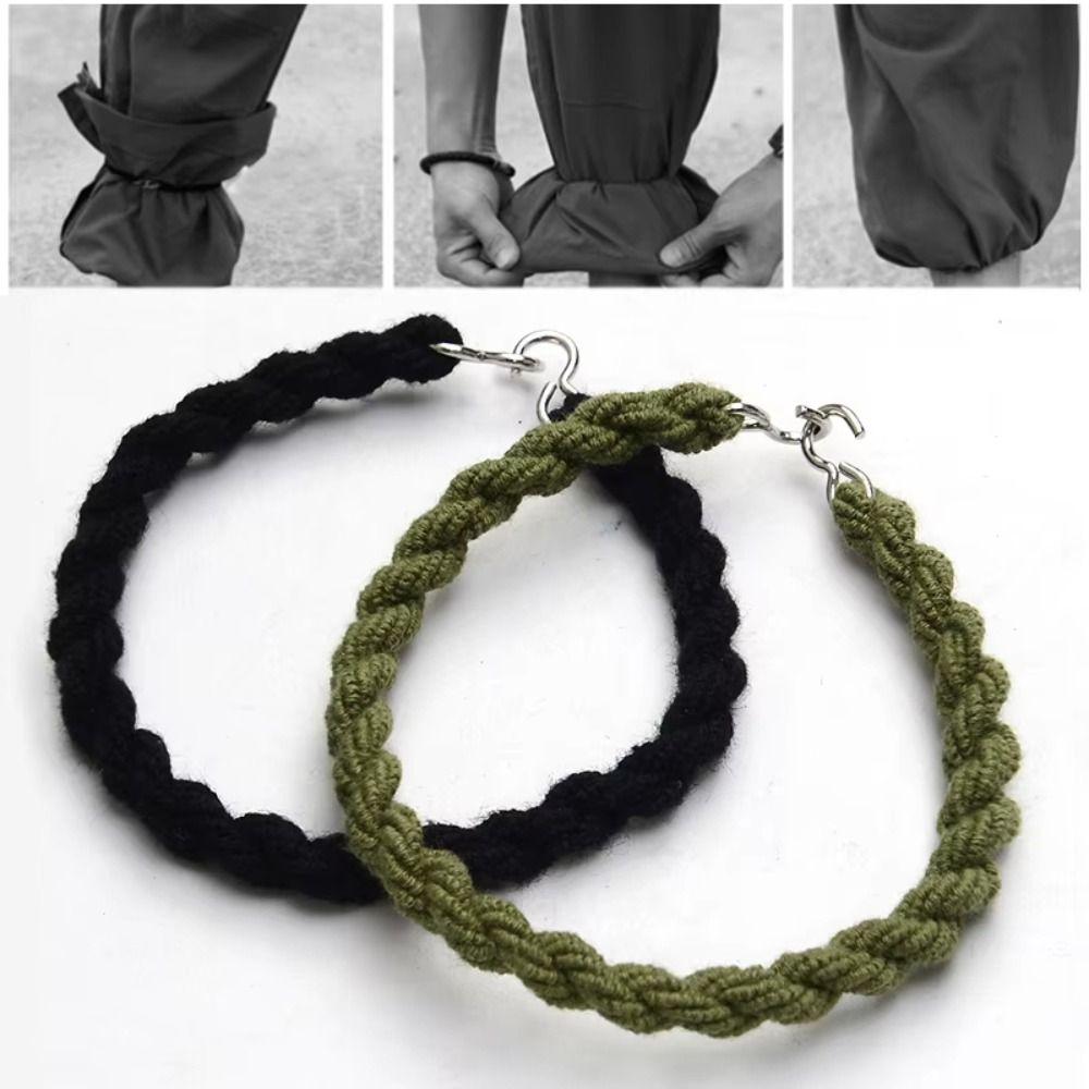 

2Pcs Black Green Khaki Leggings Elastic Rope 18cm Leg Ties Rope Trouser Leg Straps Outdoor Hiking 2Pcs Green