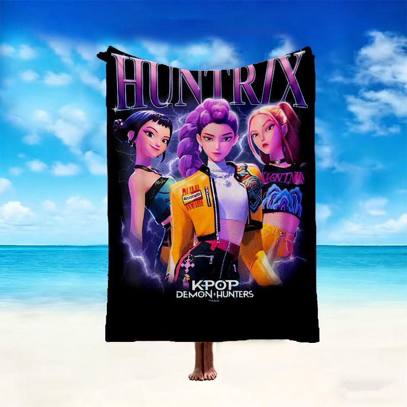 Kpop Demon Hunters Pattern Blanket, Cozy Blanket for All-Season Comfort on Sofas, Beds, Office, Car, Camping and Travel